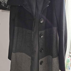 H&M Black and Gray Pea Coat